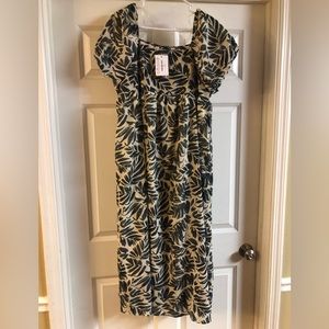 NWT Hayden Puff Sleeve Tropical Midi Dress